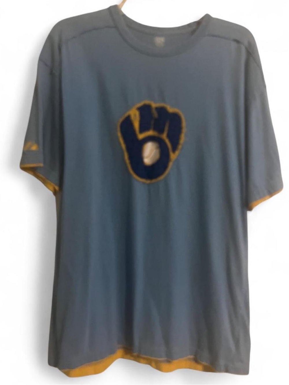 Vintage Cooperstown Men's Short Sleeve Brewers T-Shirt with Gold Trim